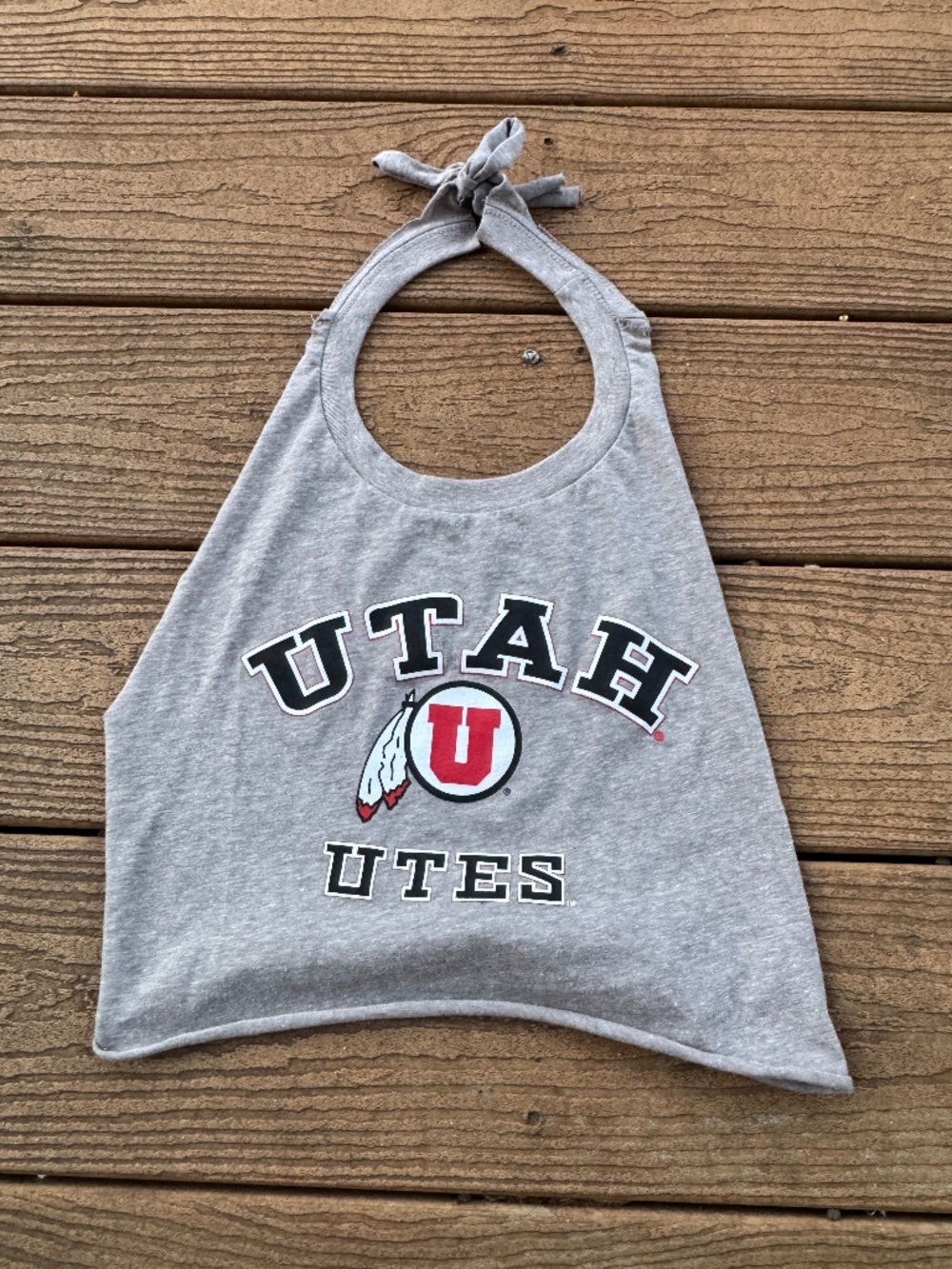Utah Utes vintage gray reworked halter top small